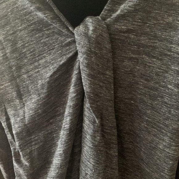 J. Jill Pure Charcoal Gray Knot Draped Back l/s Stretch Shirt knot back size M - Picture 6 of 11